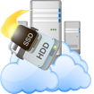 SSD HDD li Cloud VDS sunucu